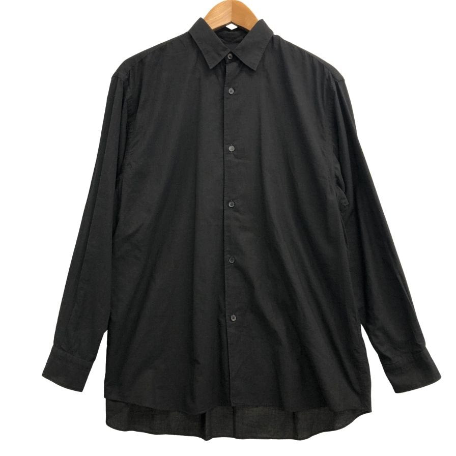極美品◆コモリ 26SS コモリシャツ KHADI コットン ブラック メンズ サイズ2 D01-02010 COMOLI 【AFB13】