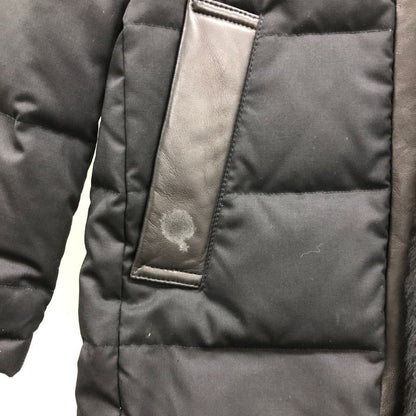 中古◆メンズビギ ダウンジャケット ムートン ファー レザー 切替 中綿 キルティング ブラック メンズ サイズM MEN`s BIGI 【AFF23】