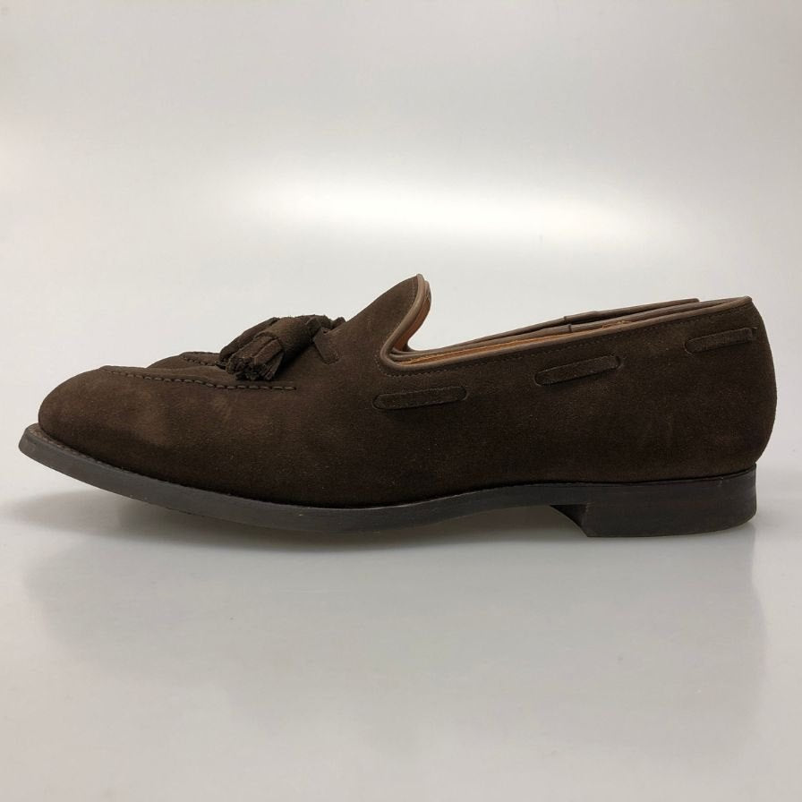 クロケット&ジョーンズ レザーシューズ タッセル ローファー スエード キャベンディッシュ3 ブラウン サイズUK7E CROCKETT&JONES CAVENDISH3 ローファー 約26.5cm【LA】【中古】