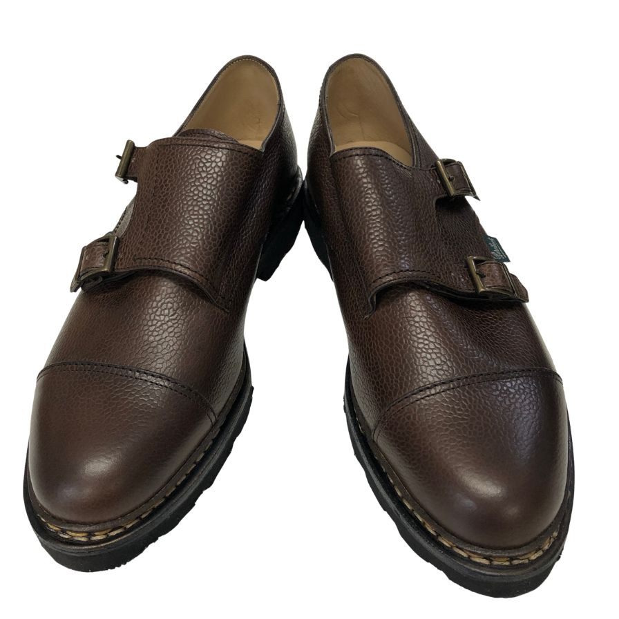 パラブーツ ダブルモンク ウィリアム  グレインレザー ブラウン ブラウン メンズ サイズUK6.5 PARABOOT ビジネスシューズ 約25.0cm【LA】【中古】