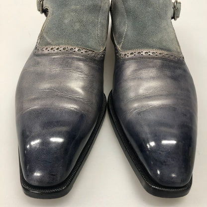 リカルド ベステッティ シングルモンク カーフ ブルー EU40.5 RICCARDO BESTETTI ビジネスシューズ 約25.0cm【LA】【中古】