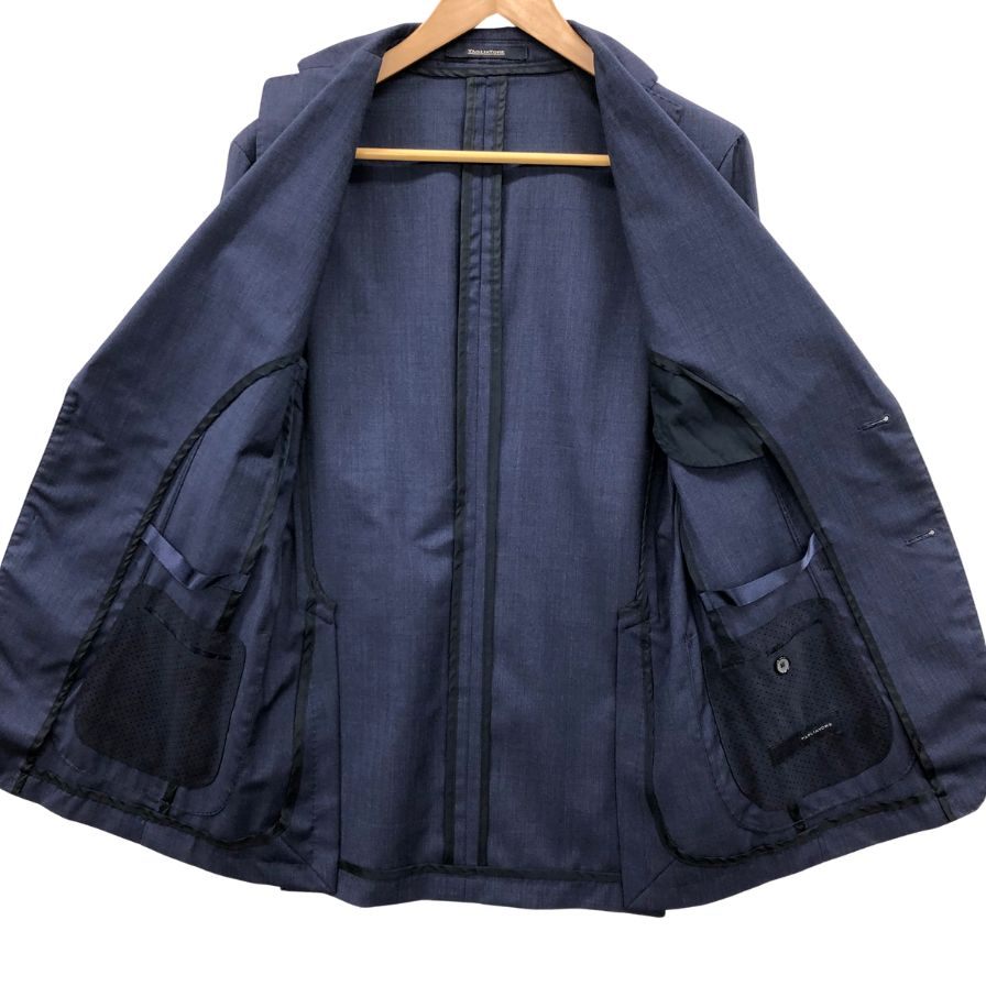 定価約11万 極美品 TAGLIATORE 2Bテーラードジャケット サイズ44 タリアトーレ テーラードジャケット 2B シアサッカー ネイビー