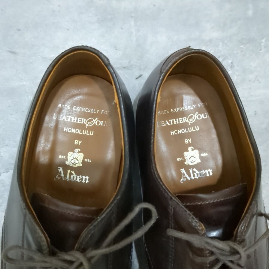 オールデン 43518 パンチドキャップトゥ コードバン ダークバーガンディ メンズ サイズUS8D ALDEN ビジネスシューズ 約26.0cm【LA】【中古】