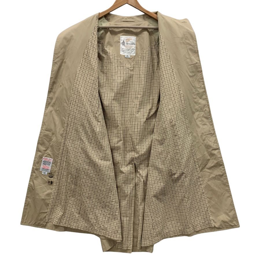 美品◆ロンドンフォグ バルカラーコート 70S USA製 裏地チェック ベージュ メンズ サイズ 44 LONDON FOG 【AFA17】