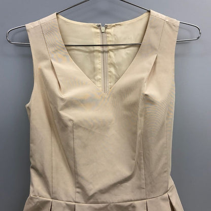 中古◆ルネ ノースリーブ フレアドレス ワンピース  ウエストリボン 5226120 レディース サイズ 34 ベージュ  Rene 【AFB43】