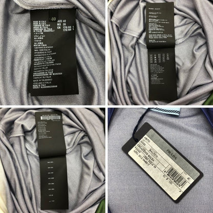中古◆プラダ ワンピース シルク 総柄 デザイン ノースリーブ ストレッチ グリーン系 レディース サイズ40 PRADA 【AFB3】