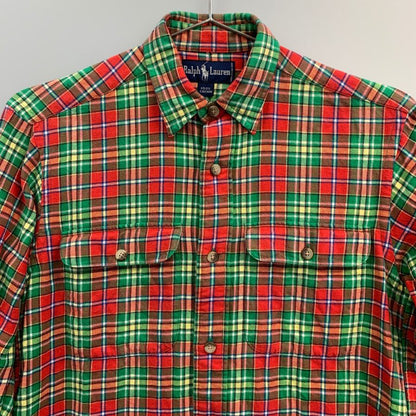 美品◆ポロ ラルフローレン ボタンダウンシャツ 90s チェック柄 メンズ サイズ表記なし Polo Ralph Lauren 【AFB9】