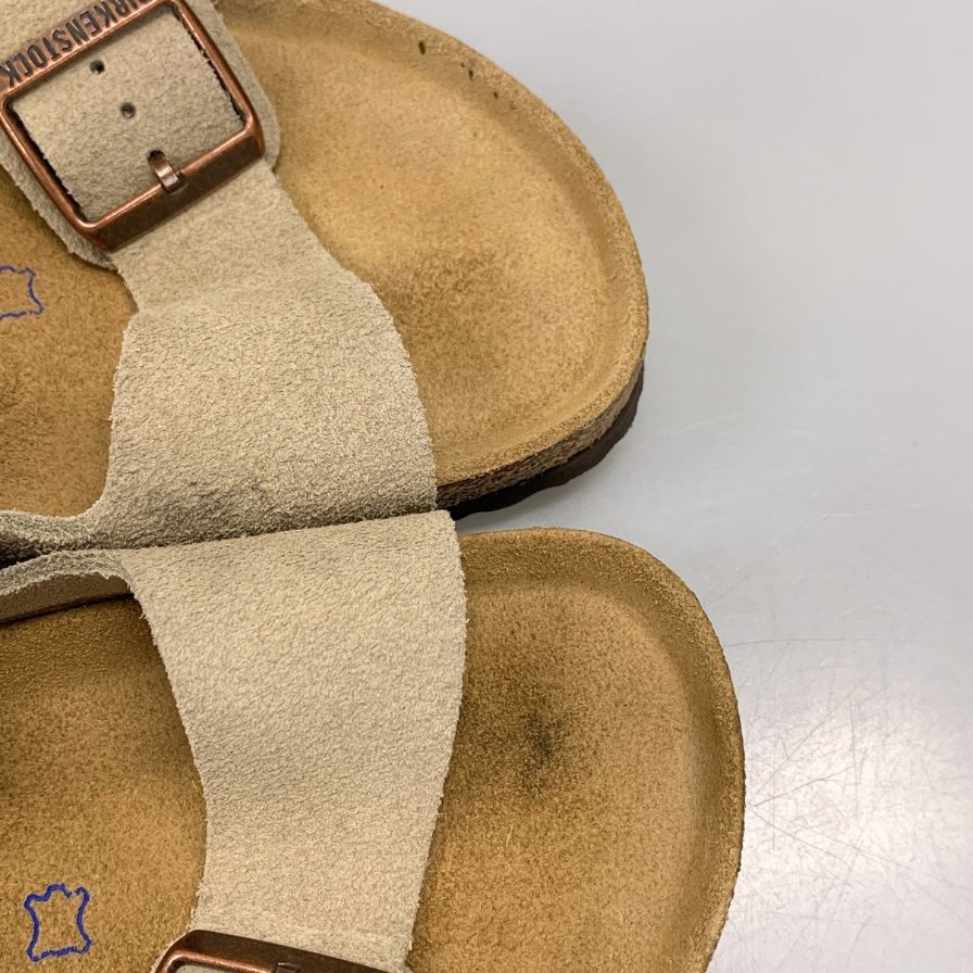 ビルケンシュトック フラットサンダル アリゾナ スエード メンズ サイズ26 トープ BIRKENSTOCK 約26.0cm【AFC30】