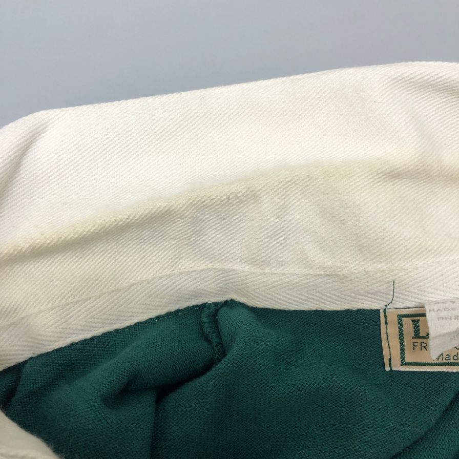 中古■エルエルビーン ラガーシャツ ボーダー グリーン系 サイズM メンズ L.L.Bean 【AFB14】