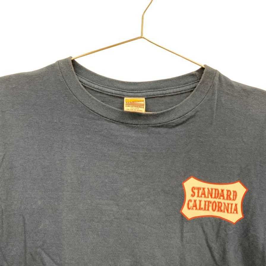 美品◆スタンダードカリフォルニア Tシャツ ボックスロゴ メンズ サイズM ネイビー STANDARD CALIFORNIA 【AFB13】