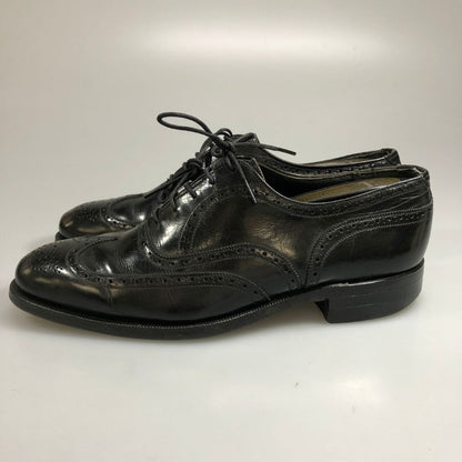 フローシャイム デザイナー コレクション ウィングチップ 青窓枠 ブラック メンズ サイズ7.5D FLORSHEIM ビジネスシューズ 約25.5cm【LA】【中古】