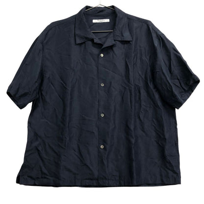 美品◆ジャーナルスタンダード シャツ シルク 半袖 ネイビー サイズM メンズ JOURNAL STANDARD 【AFB43】