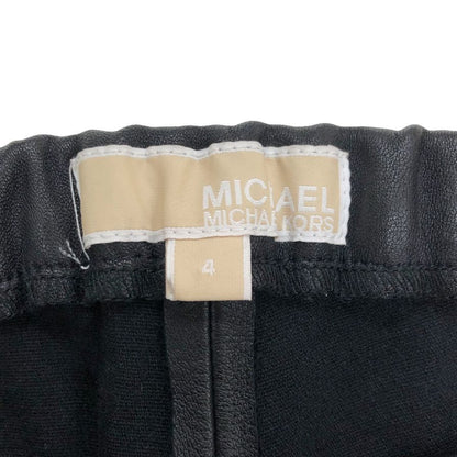 マイケルコース レザー スキニー パンツ スパッツ 伸縮レザー レディース サイズ04 ブラック michael kors 【AFB25】
