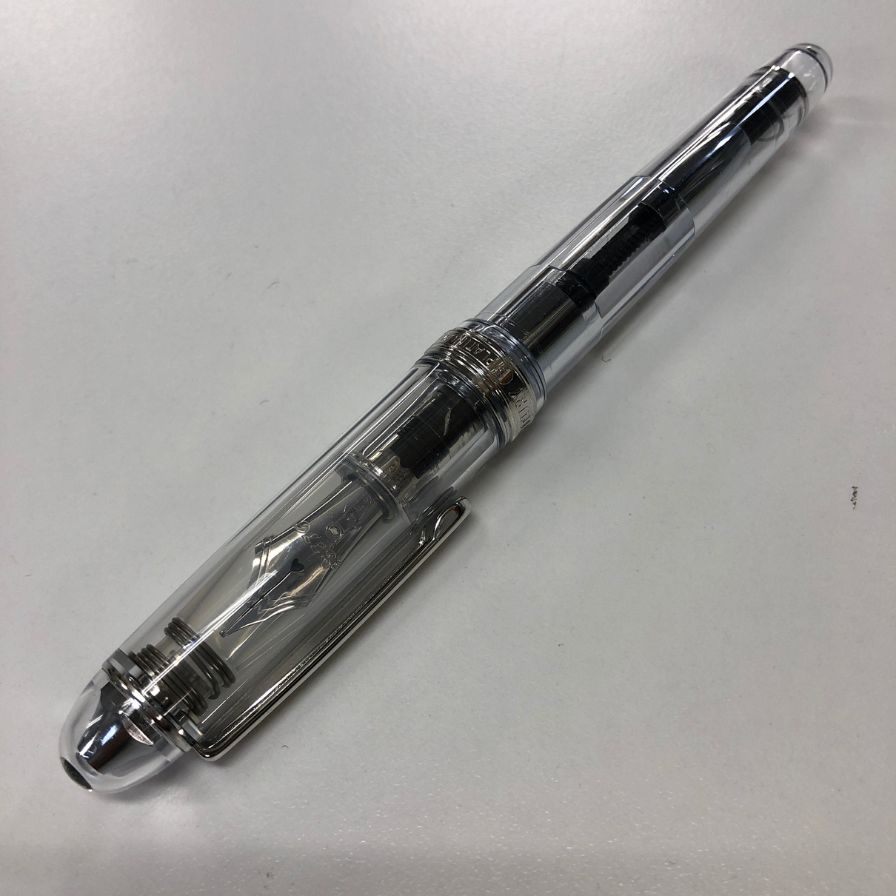 プラチナ 万年筆 センチュリー 3776 透明 クリア ペン先14K F 585 日本製 PLATINUM CENTURY【AFI12】