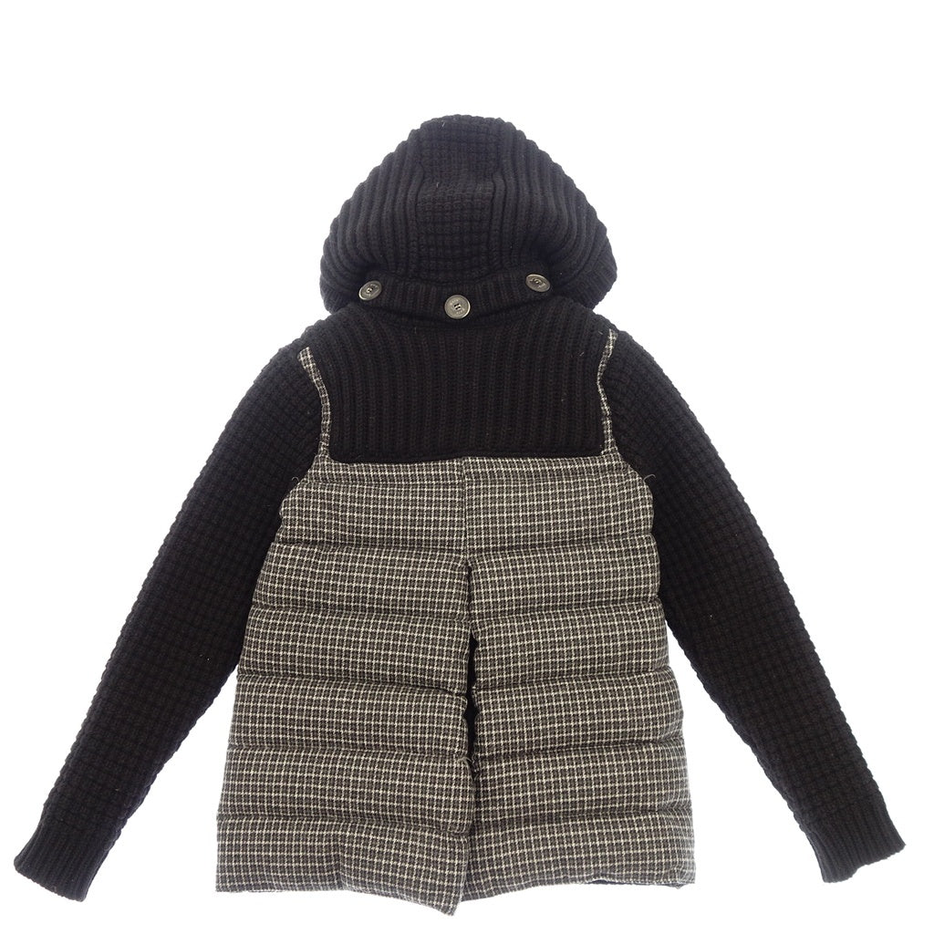 Used ◆ Bark Duffle Coat Knit Down Switching Check Women's Size S Black Bark [AFB48] 