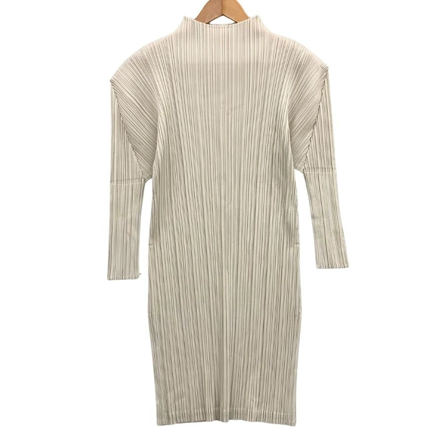 極美品◆プリーツプリーズ イッセイミヤケ ハイネック カットソー PP41JT122 レディースサイズ 3 グレー PLEATS PLEASE ISSEY MIYAKE 【AFB21】