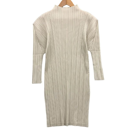 極美品◆プリーツプリーズ イッセイミヤケ ハイネック カットソー PP41JT122 レディースサイズ 3 グレー PLEATS PLEASE ISSEY MIYAKE 【AFB21】