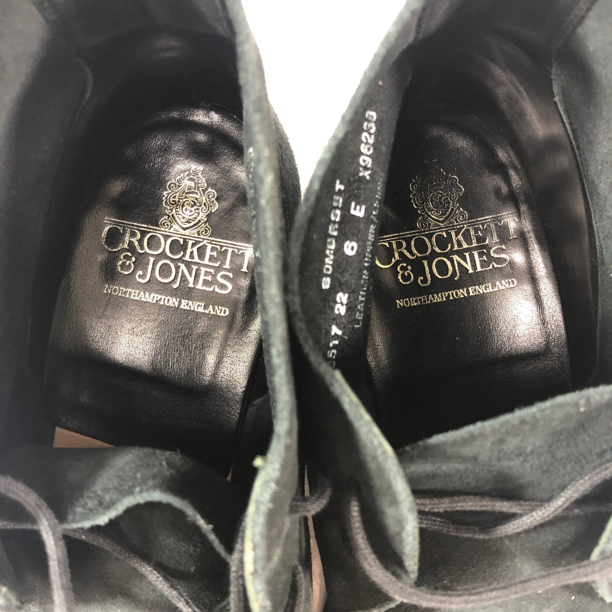 クロケット＆ジョーンズ SOMERSET  チャッカブーツ スエード ブラック サイズUK6E Crockett & Jones 約25.0cm【AFC53】