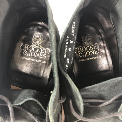 クロケット＆ジョーンズ SOMERSET  チャッカブーツ スエード ブラック サイズUK6E Crockett & Jones 約25.0cm【AFC53】