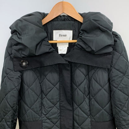 極美品◆ルネxティシュー ロイヤルスウィートコート キルティングコート 38サイズ ブラック 6438040 Rene Tissue 【AFA13】