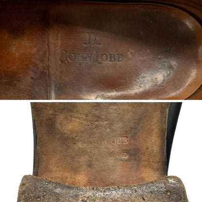 ジョンロブ レザーシューズ SEYMOUR パンチドキャップ メンズ ブラック サイズ8 JOHN LOBB 約26.5cm【AFC41】