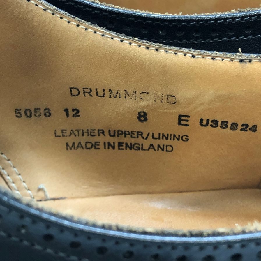 クロケット&ジョーンズ ウィングチップ ドラモンド カーフ ブラック サイズUK8E CROCKETT&JONES DRUMMOND ビジネスシューズ 約26.5cm【LA】【中古】