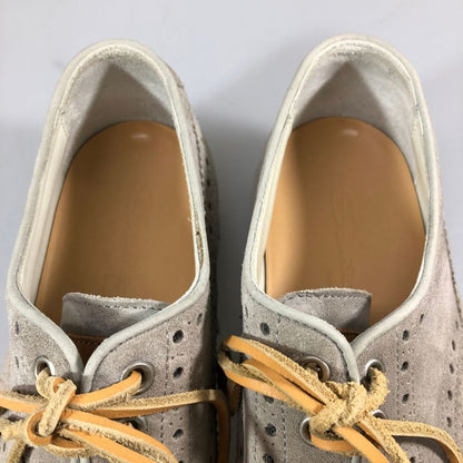 サントーニ スエード スニーカー ウィングチップ ローカット ライトグレー メンズ サイズ7.5 Santoni 約26.5cm【AFC47】