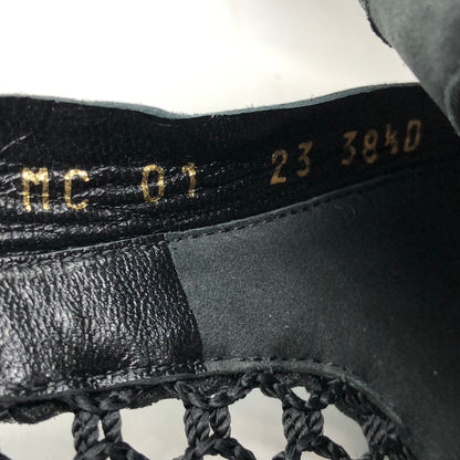 クリスチャン ディオール エンブロイダリー メッシュ ブーティ 2023 レディース サイズ38.5 ブラック Christian Dior 約25.5cm【AFC6】