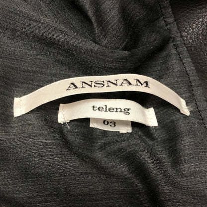 中古◆アンスナム レザー ジャケット ダブル ライダース メンズ サイズ03 ブラック ANSNAM 【AFG1】