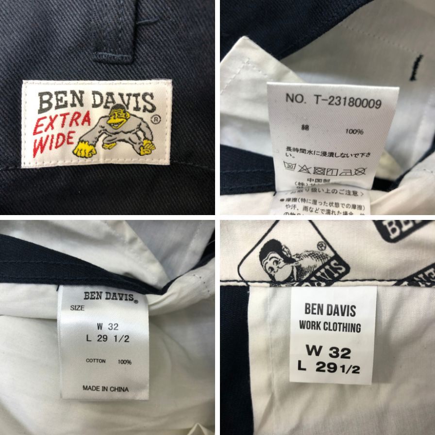ベンデイビス エクストラワイド ワークパンツ ネイビー サイズL BEN DAVIS 【AFB44】