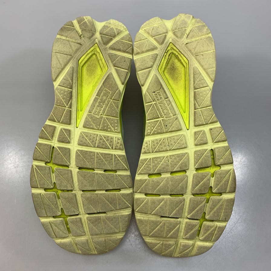 ホカオネオネ ローカットスニーカー bondi 7 wide ホワイト×イエロー メンズ 28㎝ F27220K HOKA ONE ONE 約28.0cm【AFC41】