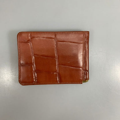 グレンロイヤル 財布 マネークリップ クロコ型押し ブラウン GLENROYAL【AFI19】