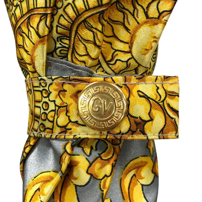 ヴェルサーチ 傘 総柄 ゴールド＆グレー VERSACE【AFE13】【中古】