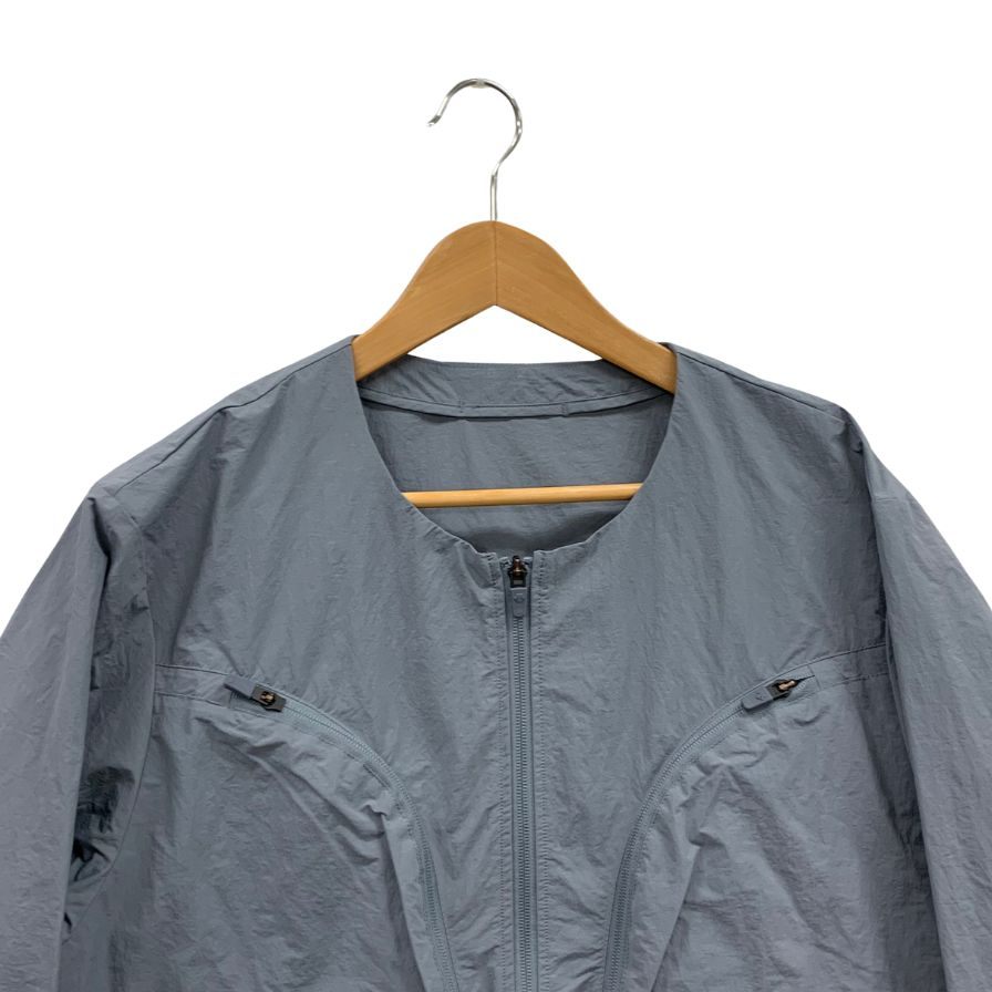 極美品◆デサント ノーカラージャケット ナイロン メンズ サイズL グレー系 DESCENTE 【AFA2】