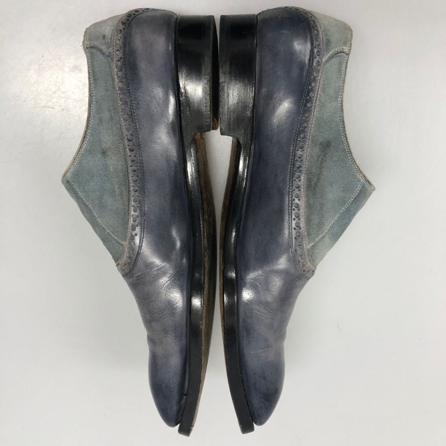 リカルド ベステッティ シングルモンク カーフ ブルー EU40.5 RICCARDO BESTETTI ビジネスシューズ 約25.0cm【LA】【中古】