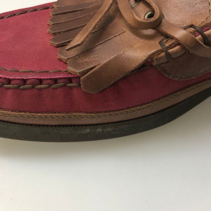 バーバリーズ シューズ デッキシューズ スリッポン レザー×ヌバック インソールノバ柄 メンズ サイズ27cmEEE ブラウン Burberrys 約27.0cm【AFD1】