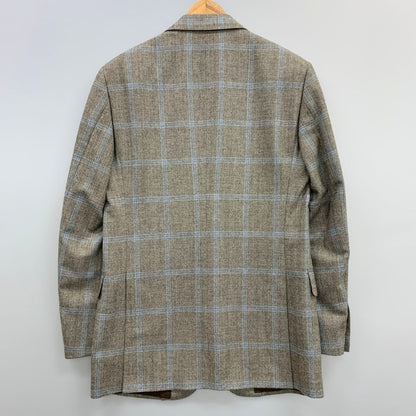 美品◆パルジレリ テーラードジャケット ペーン柄  ウール カシミア メンズ サイズ48 グレー系 PAL ZILERI 【AFB41】