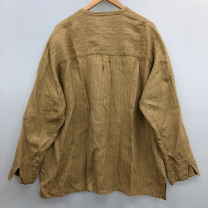 美品◆インターナショナルギャラリービームス シャツ リネンプルオーバー ヘンリーネック ベージュ メンズ サイズM international gallery beams 【AFB34】