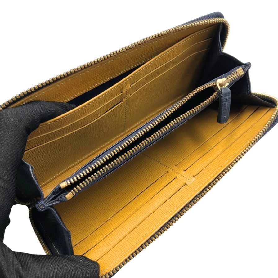 ダンヒル 長財布 ベルグレイブ ラウンドファスナー レザー ネイビー dunhill【AFI27】