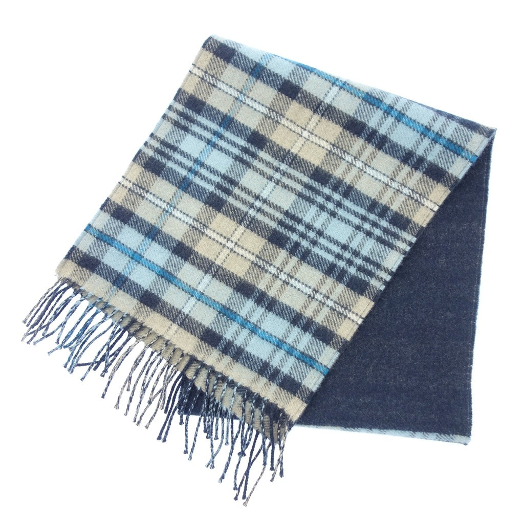 Good condition ◆ BEGG&amp;CO TAKEO KIKUCHI Muffler Check Blue Wool Angora BEGG&amp;CO TAKEO KIKUCHI [AFI23] 