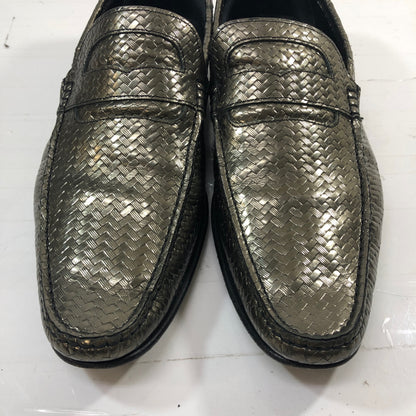 ドルチェ＆ガッパーナ ローファー CA1649 5378 レザー シルバー サイズ7 メンズ DOLCE&GABBANA 約26.0cm【AFC35】