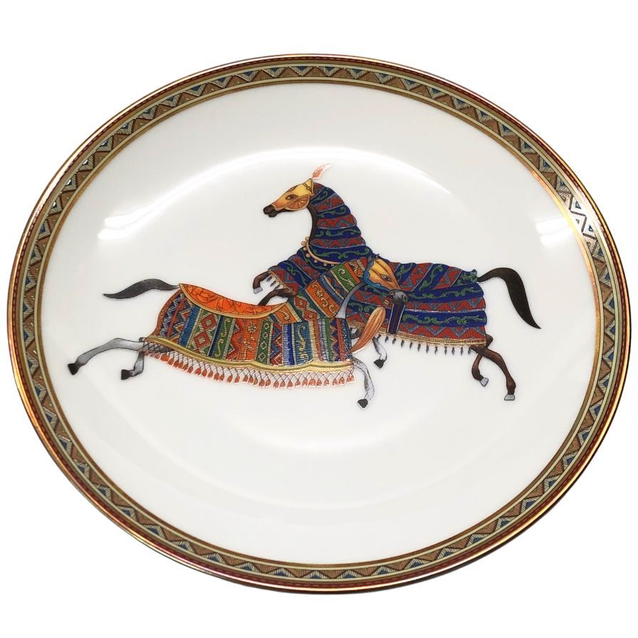 エルメス プレート シュヴァルドリアン ホース ホワイト 約17㎝ HERMES【AFI28】【中古】