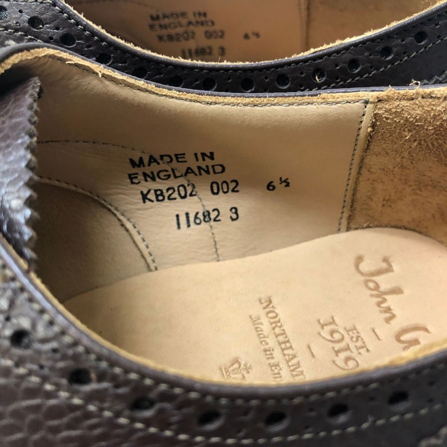 ジョンホワイト ウィングチップ レザーシューズ KB202 ブラウン サイズ6.5 メンズ John White 約25.5cm【AFD4】