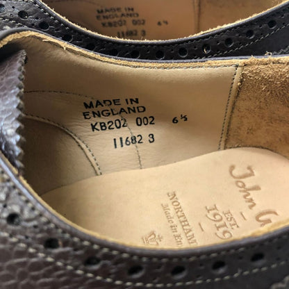 ジョンホワイト ウィングチップ レザーシューズ KB202 ブラウン サイズ6.5 メンズ John White 約25.5cm【AFD4】