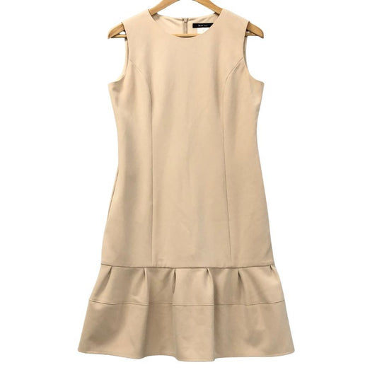 美品◆ルネ ワンピース ノースリーブ リフティングヘム ポリエステル 5716060 ベージュ レディース サイズ38 Rene 【AFB5】