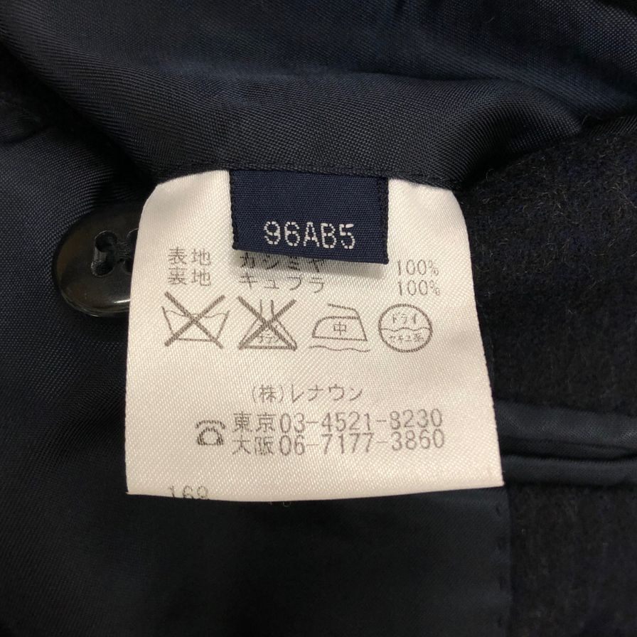 美品◆アクアスキュータム テーラードジャケット カシミア 100% チェック ネイビー メンズ サイズ96 AB5 Aquascutum 【AFB2】