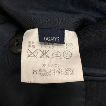 美品◆アクアスキュータム テーラードジャケット カシミア 100% チェック ネイビー メンズ サイズ96 AB5 Aquascutum 【AFB2】