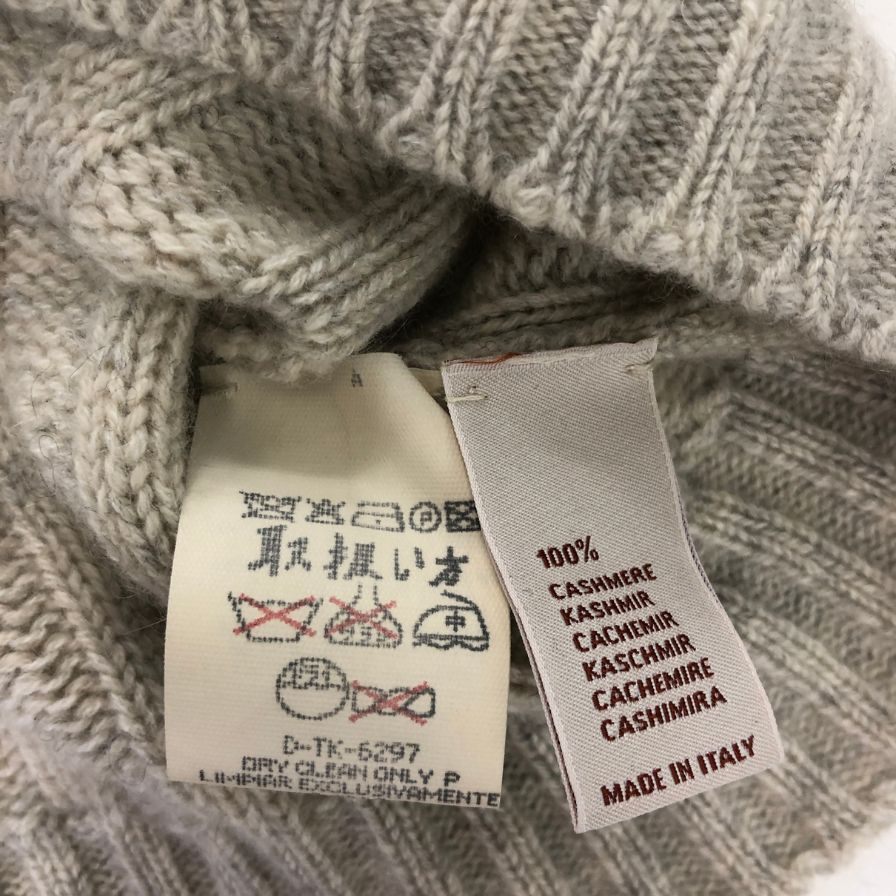 美品◆エルメネジルドゼニア ニットセーター カシミヤ100% グラデーション Vネック ホワイト系 サイズ48 メンズ Ermenegildo Zegna 【AFB41】