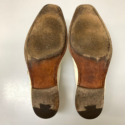 クロケット&ジョーンズ レザーシューズ シングルモンク カーフ ホワイト メンズ サイズ7.5E CROCKETT&JONES 約26.0cm【AFC51】