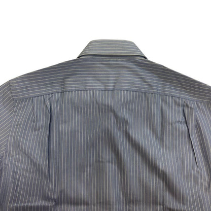 新品同様◆エルメネジルドゼニア 長袖ドレスシャツ ストライプ ブルー サイズ39/15.5 メンズ Ermenegildo Zegna 【AFB9】